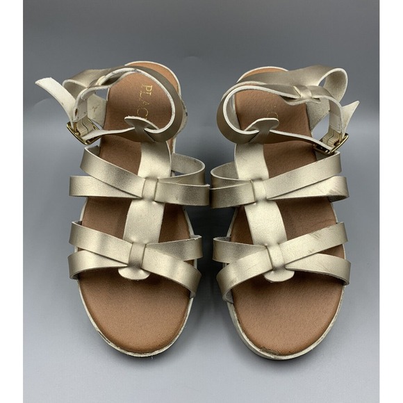 Childrens Place Sandals, Ankle Strap, Gold , Girls Size‎ 2 - Picture 1 of 10